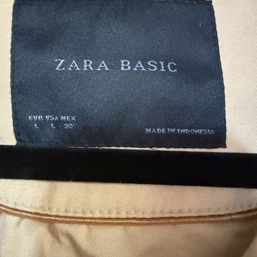 Zara Basic Beige Double-Breasted Trench Coat Mini… - image 3